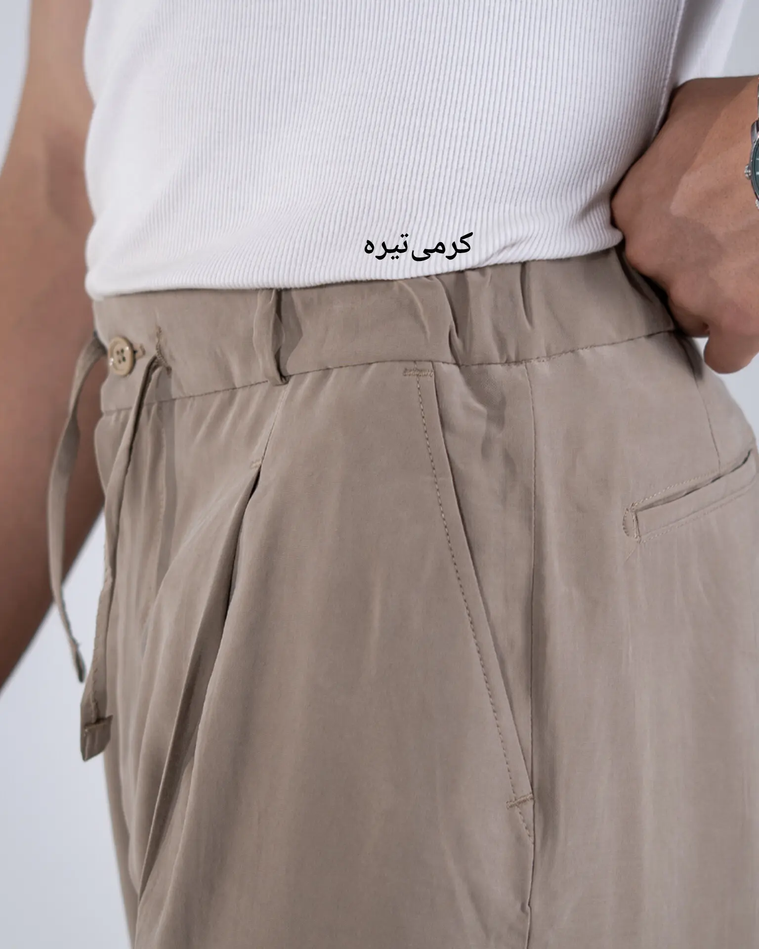 شلوار بگ سیلک بغل کش-کد5348